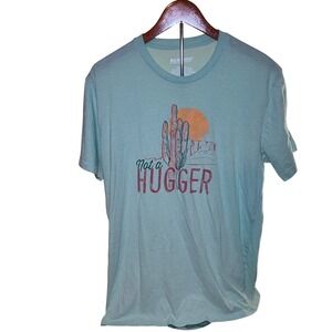 Academy Sports Graphic Tee Womens L Teal Excellent Not a Hugger Cactus Desert